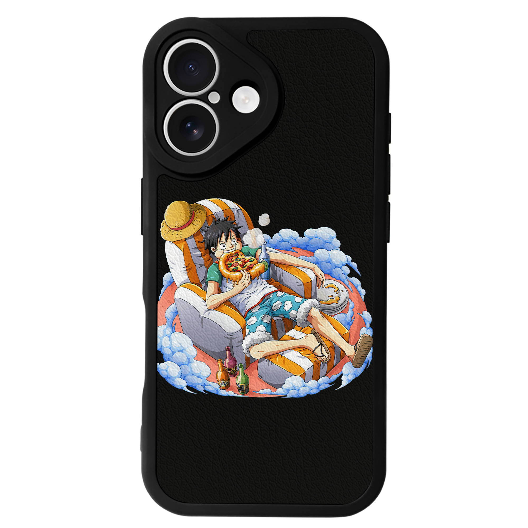 （画像用） ワンピース モンキー・D・ルフィ ONE PIECE Monkey D. Luffy 【iPhone 16シリーズ対応】シリコンスマホケース（レザー調） 材質：シリコン